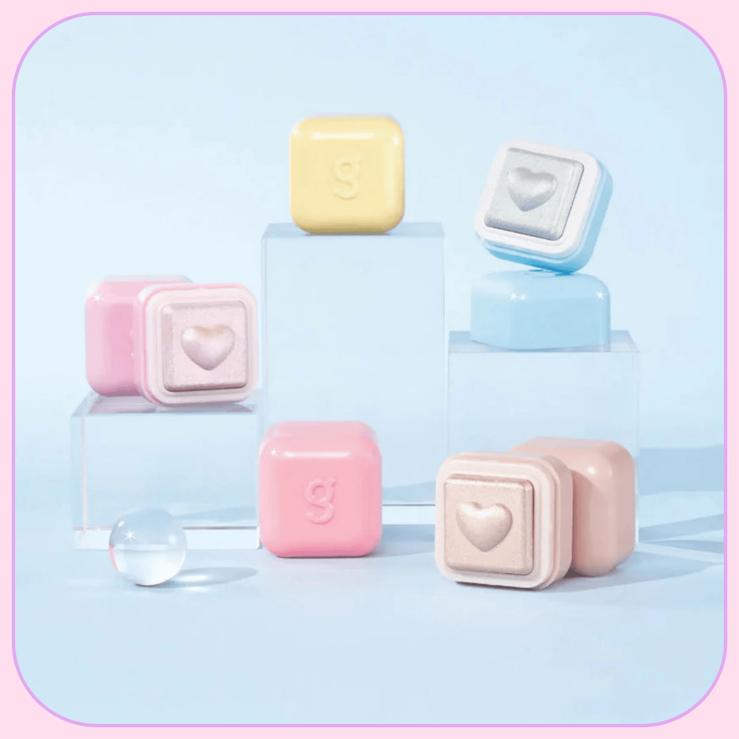 Milk highlighter Colorgram heart compact shades collection - Overrated Korean Beauty & More