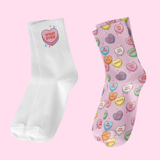 Crew Sock 2 Pack - Candy Hearts - OVERRATED