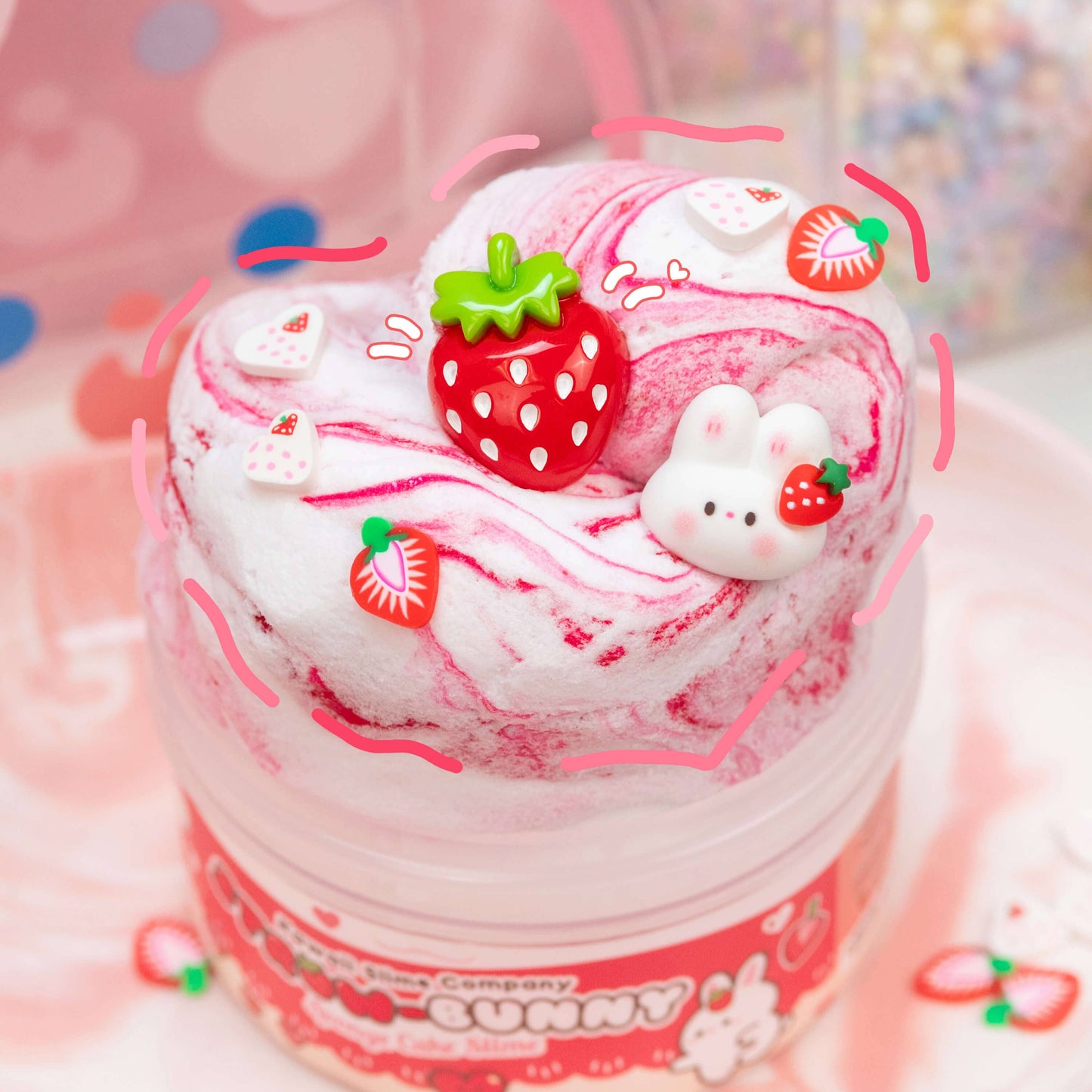 Kawaii Slime Co. Straw-Bunny Sponge Cake Cloud Slime