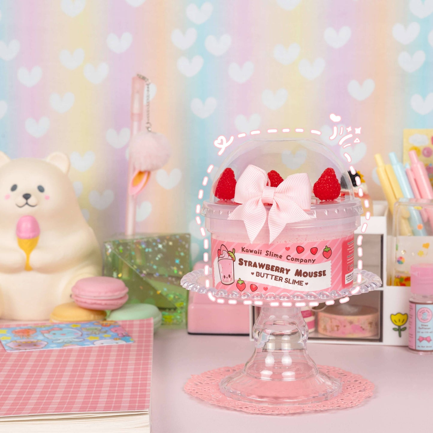 Kawaii Slime Co. Strawberry Mousse Fluffy Butter Slime