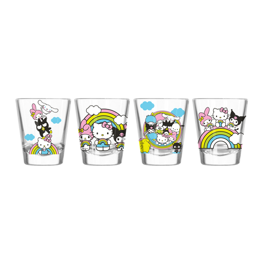 Hello Kitty Playful Rainbow Set 4pc. 1.5oz. Mini Glass Set