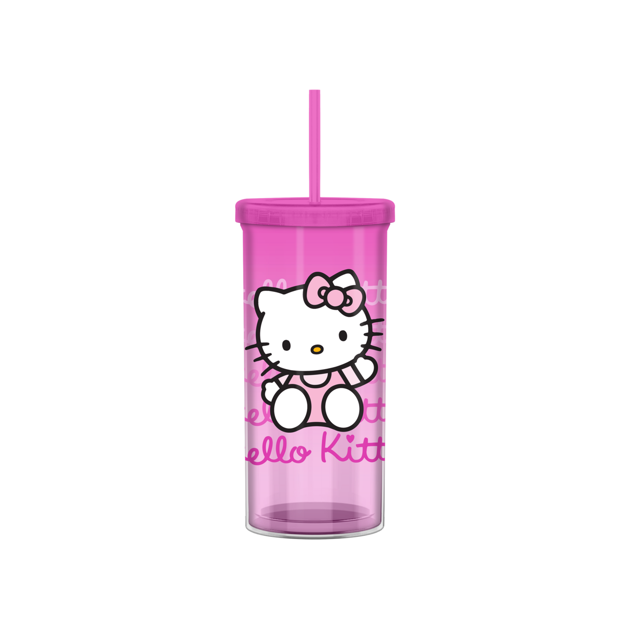 Hello Kitty Gradient 20oz Plastic Tall Cold Cup w/Lid &Straw