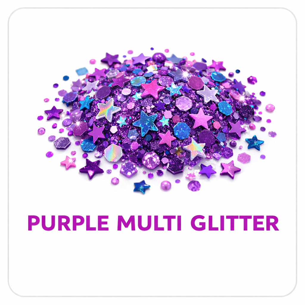 Purple multi-glitter flakes DIY slime toppings sparkle blend - Overrated Korean Beauty & More