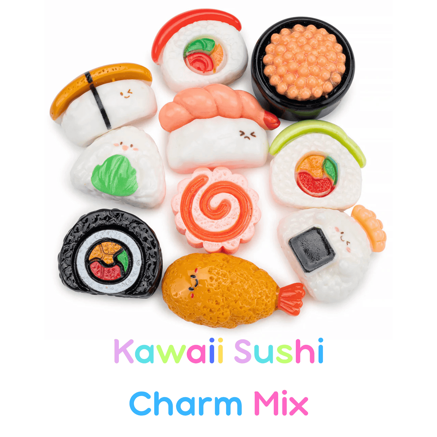 Charm mix candy and flower shapes DIY slime toppings colorful - Overrated Korean Beauty & More