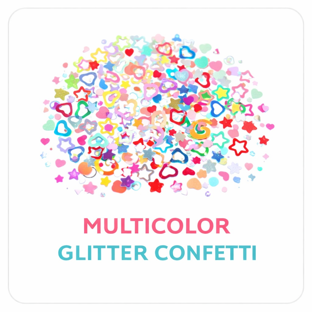 Multicolor glitter charm mix DIY slime toppings bright scattered - Overrated Korean Beauty & More