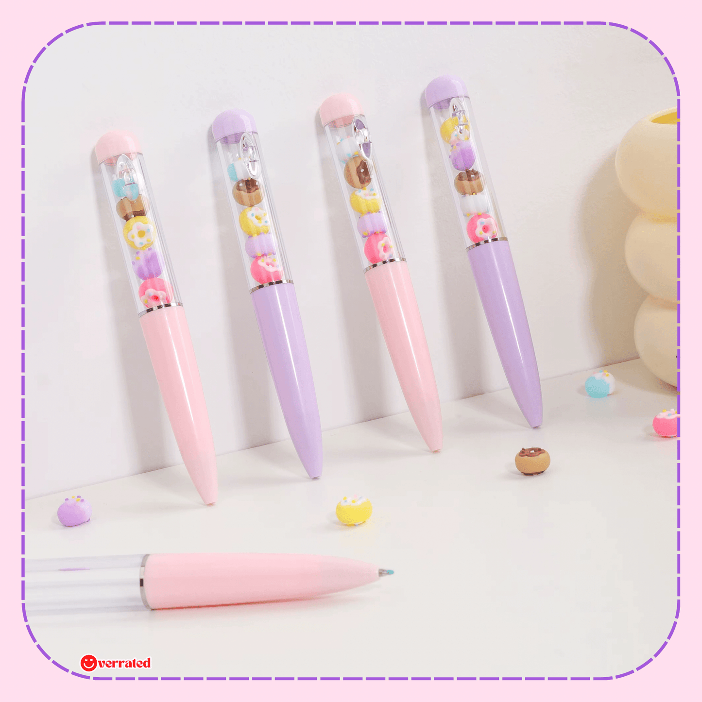 Smooth writing kawaii doughnut pen for school and planners - Overrated Korean Beauty & More