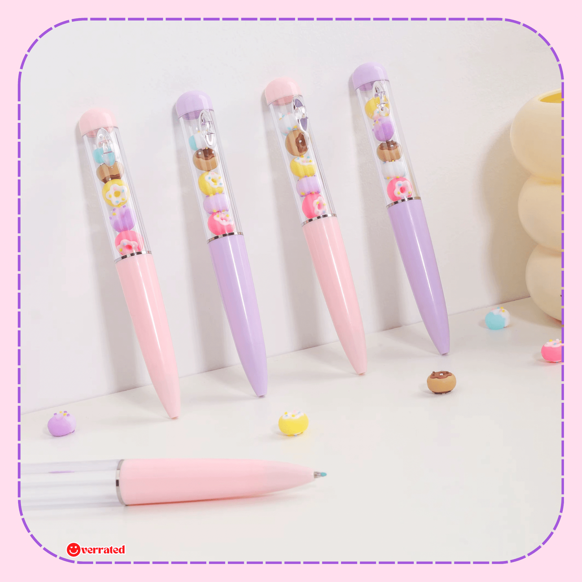 Smooth writing kawaii doughnut pen for school and planners - Overrated Korean Beauty & More