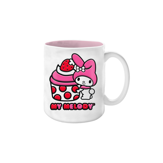 My Melody Strawberry Wax Resist  17oz Ceramic Pottery Mug