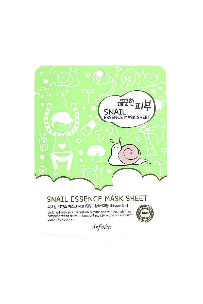 Esfolio ESMPPUSN Snail Essence Mask Sheet- 10pc