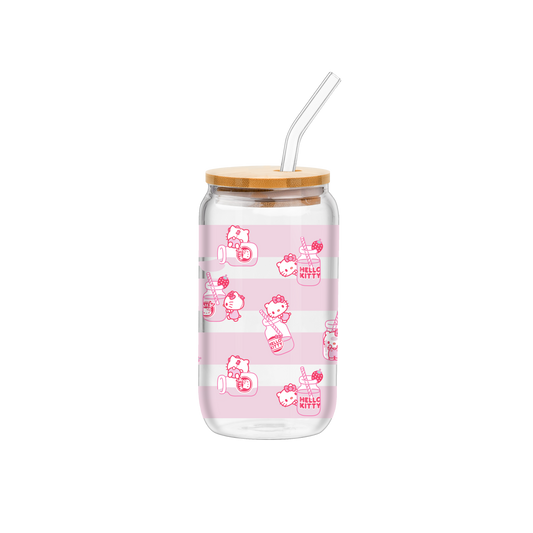 Hello Kitty Milk Bottle Toss 16oz Glass Tumbler