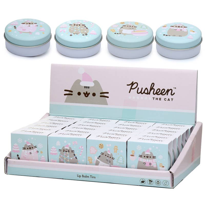 Pusheen Cat Christmas Lip Balm in a Tin