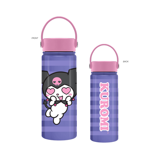 Kuromi Heart Eyes Purple Stripes V2 20oz SS Water Bottle