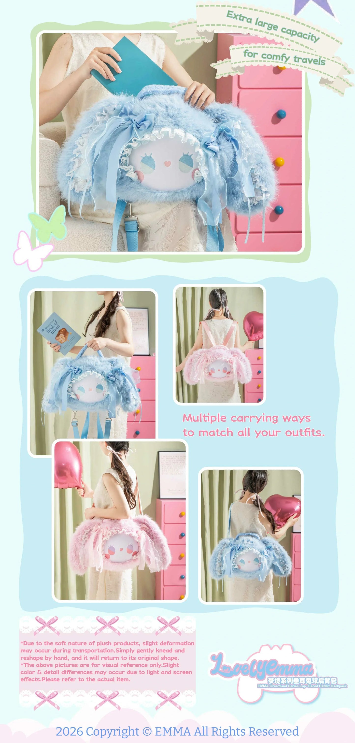 EMMA Dreamland Series Lop-Eared Rabbit Backpack - OVERRATED