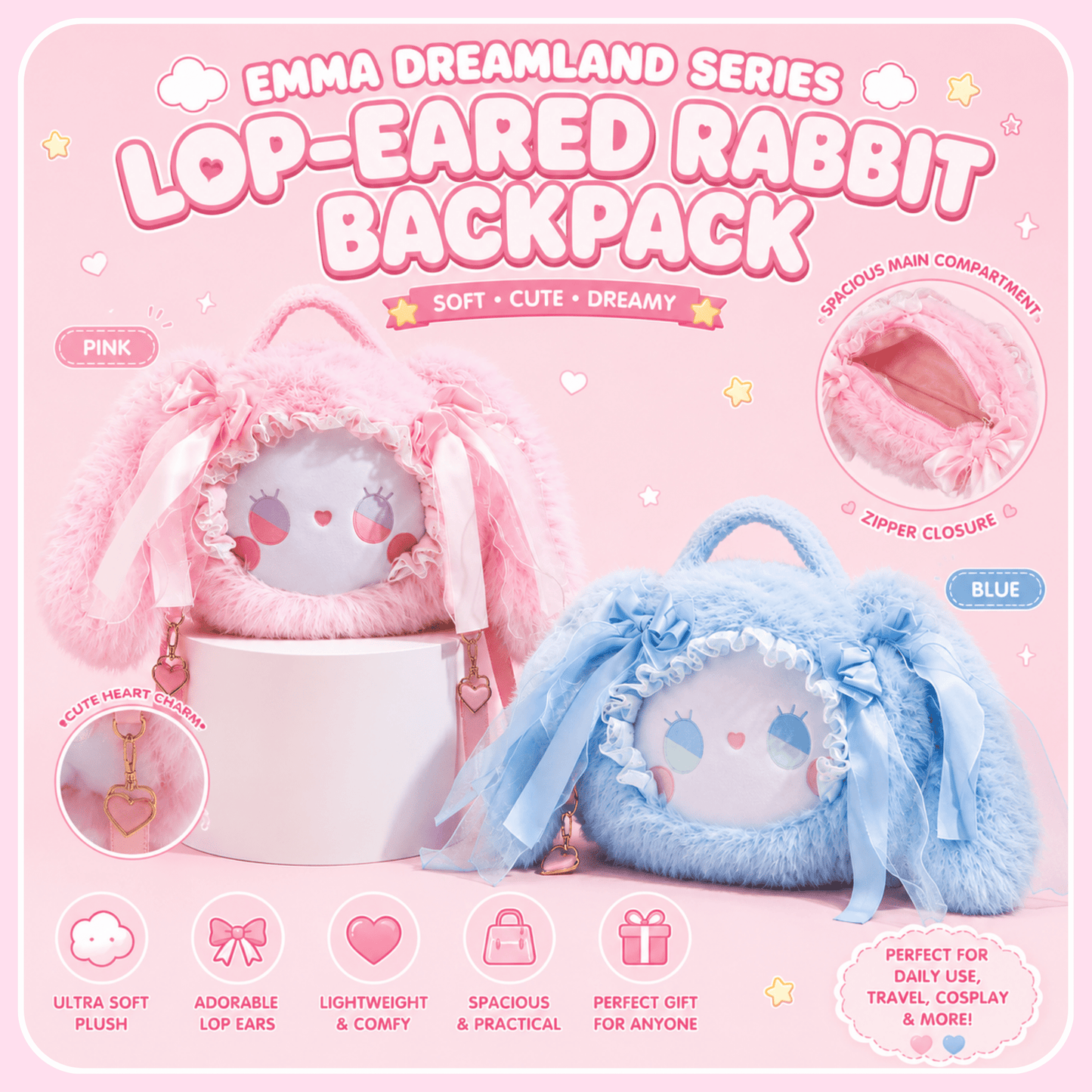EMMA Dreamland Series Lop-Eared Rabbit Backpack - OVERRATED