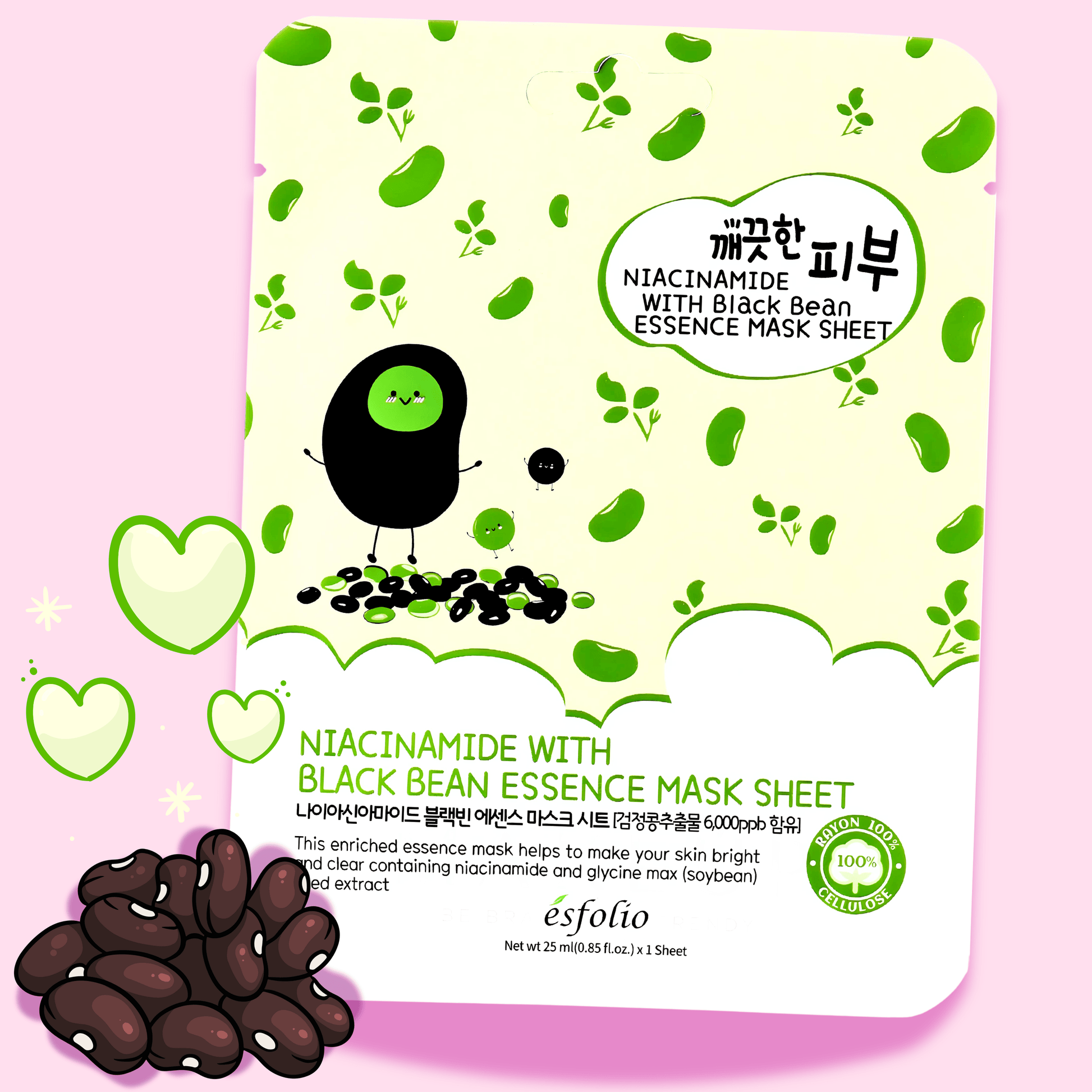 Esfolio Black Bean Essence Sheet Mask - OVERRATED