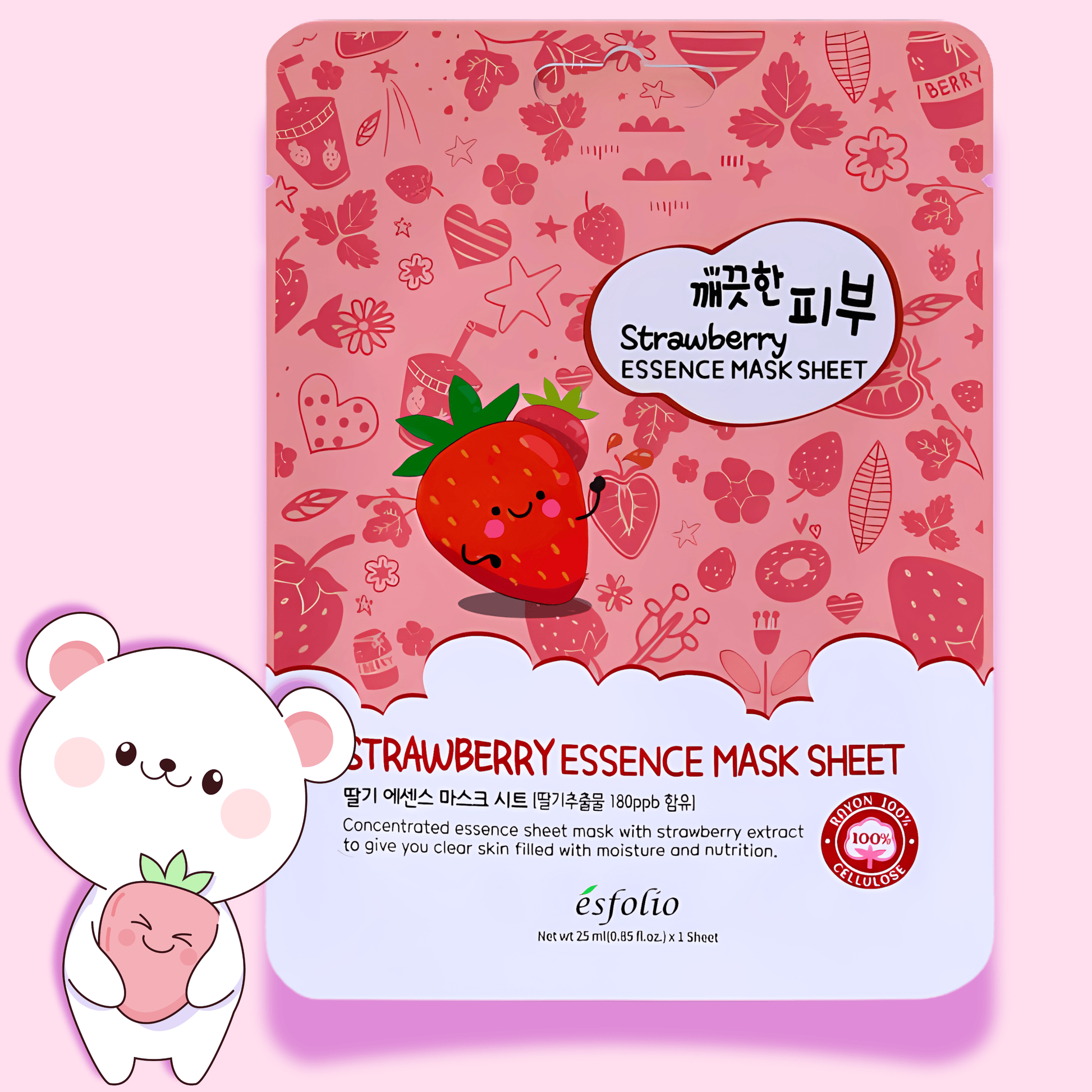 Esfolio Essence Mask Sheet Strawberry - OVERRATED