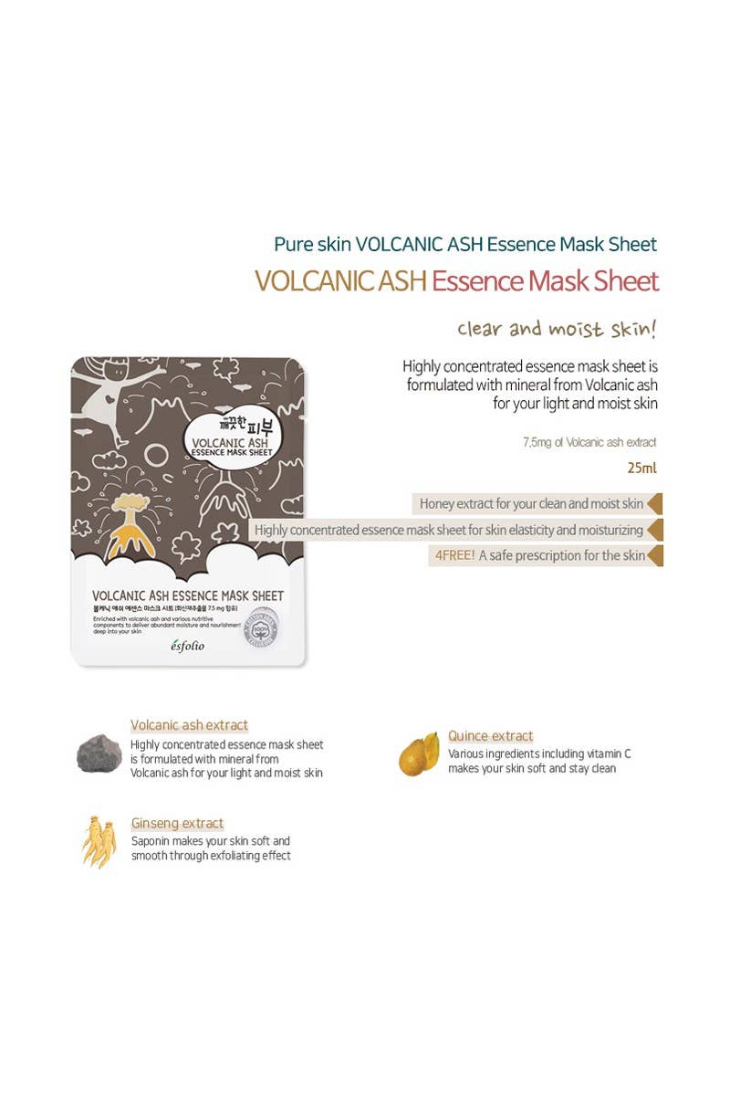 Esfolio Essence Mask Sheet Volcanic Ash - OVERRATED