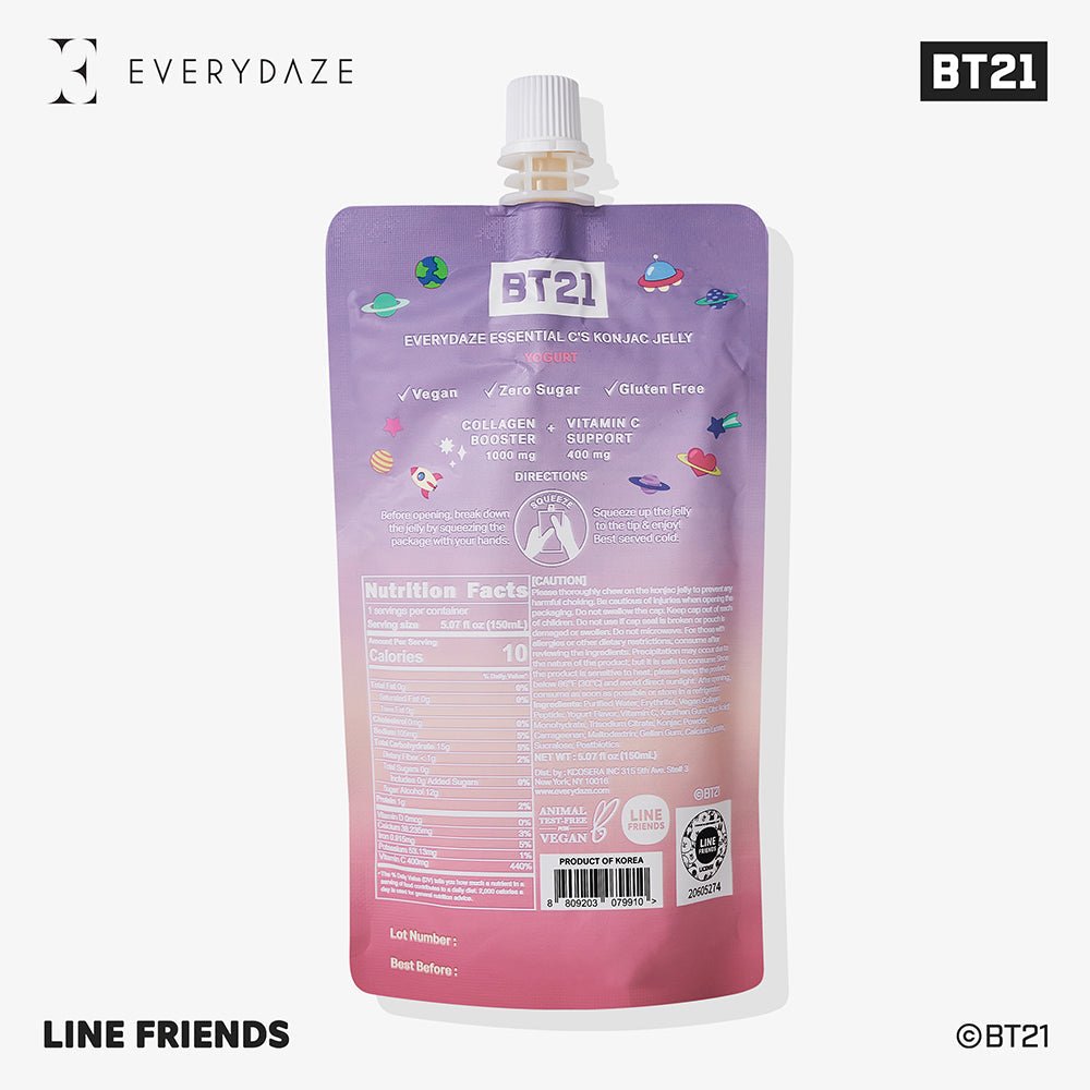 EVERYDAZE BT21 konjac jelly low calorie healthy snack vitamin C - Overrated Korean Beauty & More