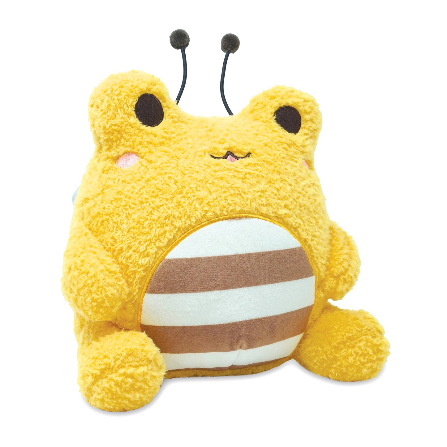 Soft Fluffy Yellow Bumble Bee Wawa Frog Plushie