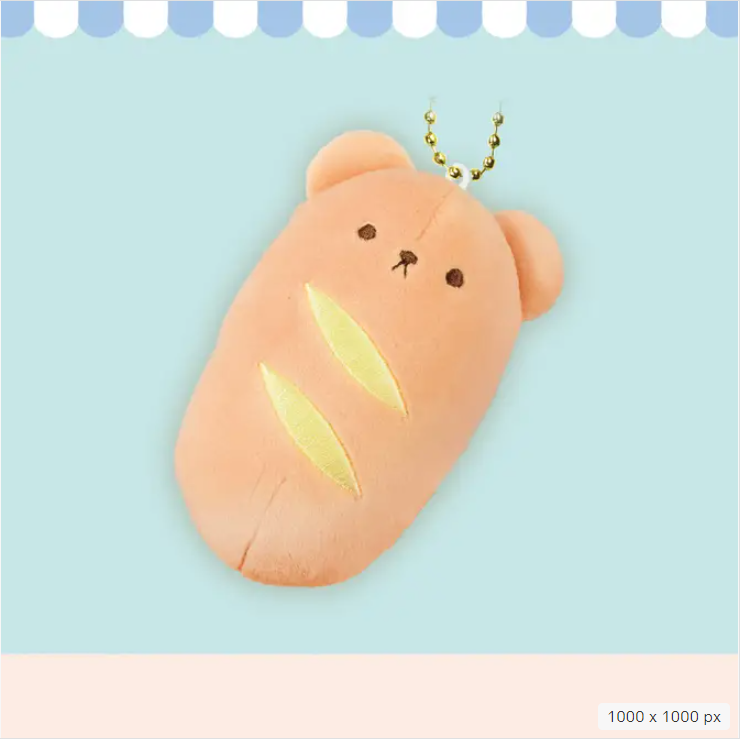 【Japanese plush】KUMA KUMA BAKERY MOCHI FLUFFY KEYCHAIN S