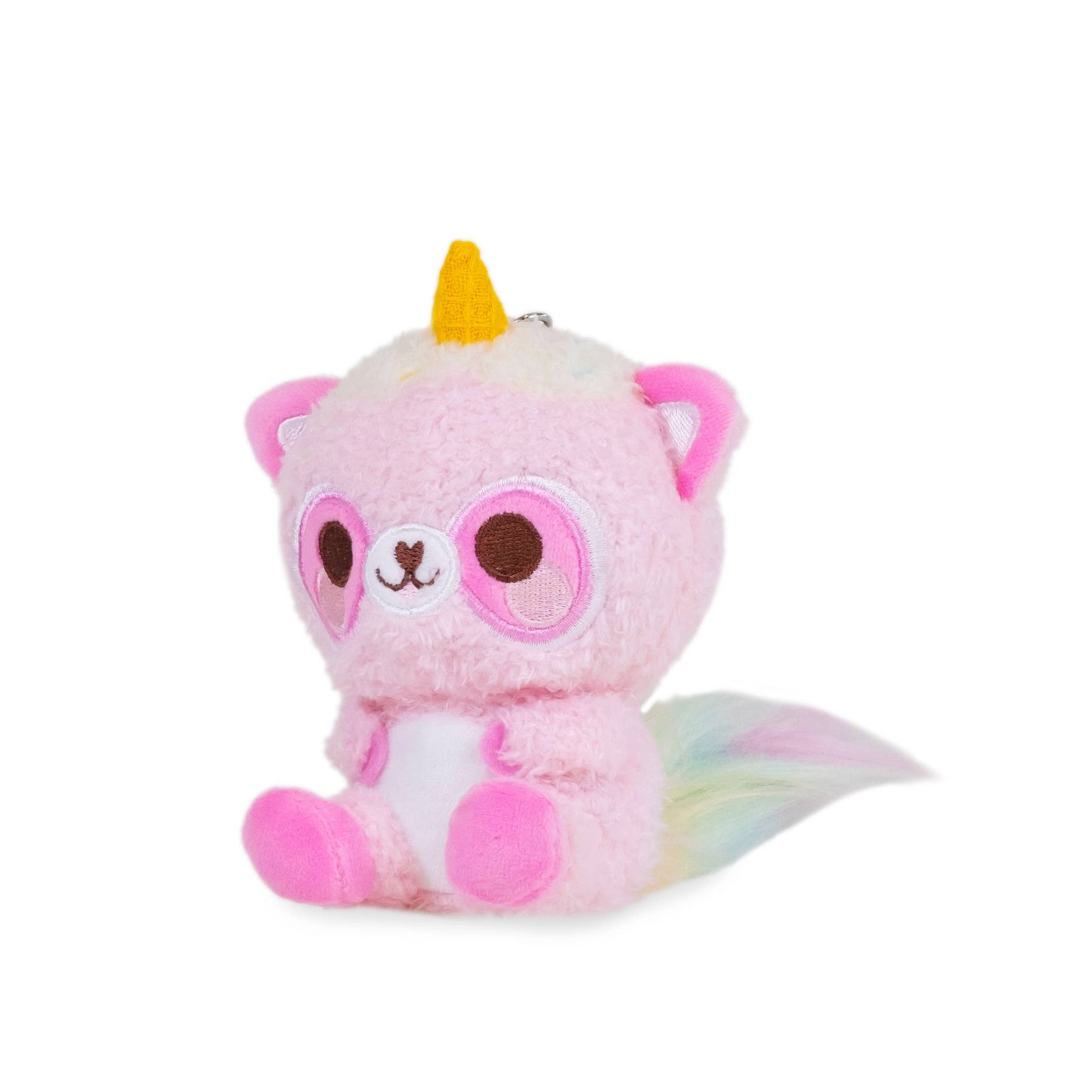 IN STORE Mini Roxy Keychain (Cute Kawaii Pink Racoon Soft Plush Clip)