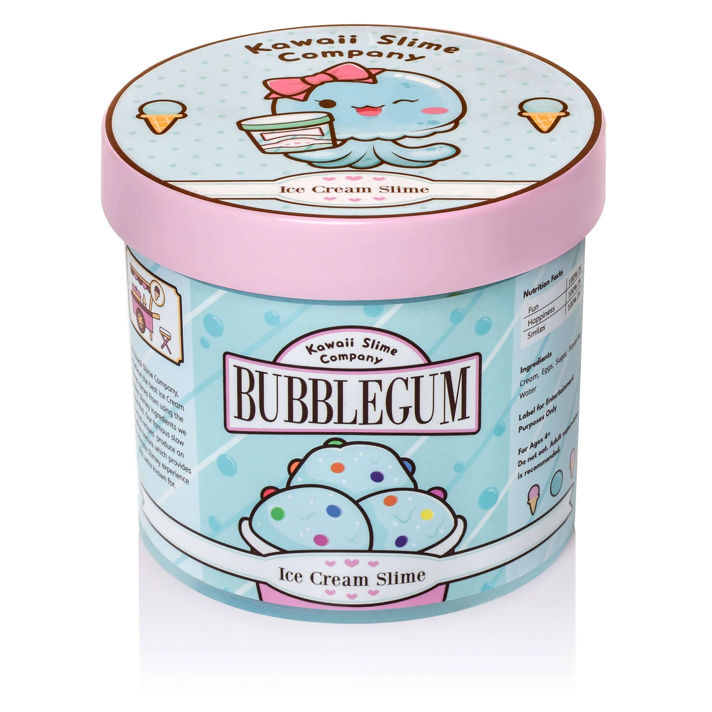 Kawaii Slime Co. Bubblegum Scented Ice Cream Pint Slime