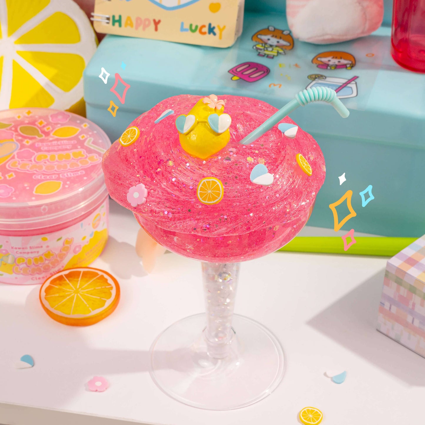 Kawaii Slime Co. Pink Lemonade Clear Slime