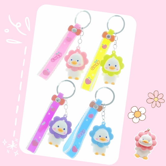 Flower Duck 3D Silicone Key Chain - OVERRATED