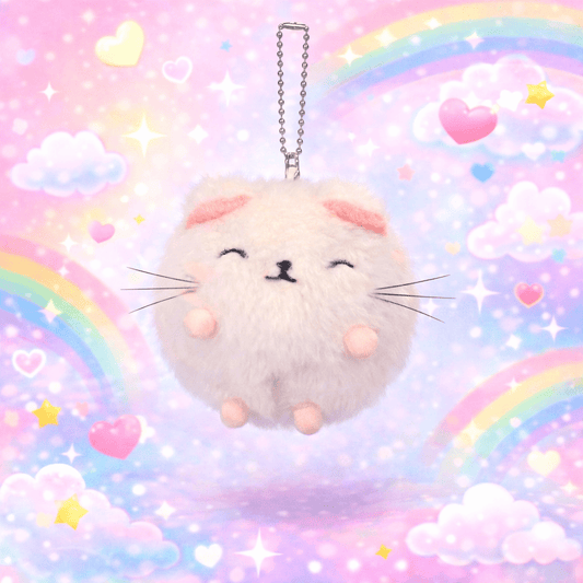 Fluffy Kitty Spin - Tail Squeaky Plush Keychain - OVERRATED