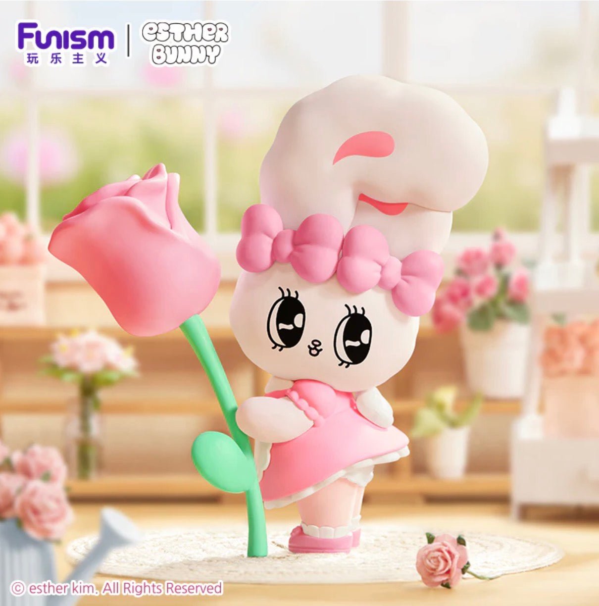 Funism Esther Bunny blind box spring floral design close-up - Overrated Korean Beauty & More
