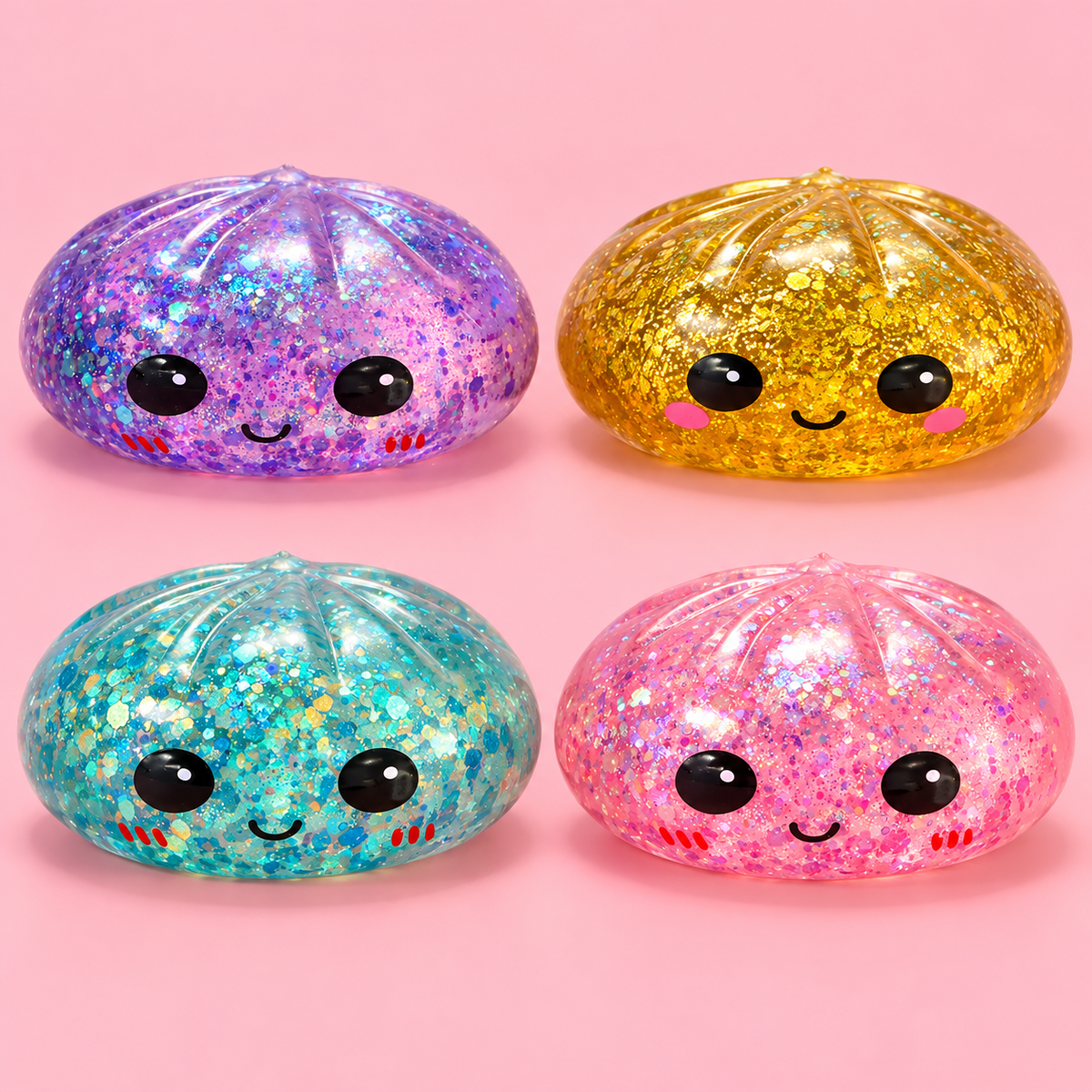 Glitter Dumpling Hard Squishy – Assorted Colors - OVERRATED