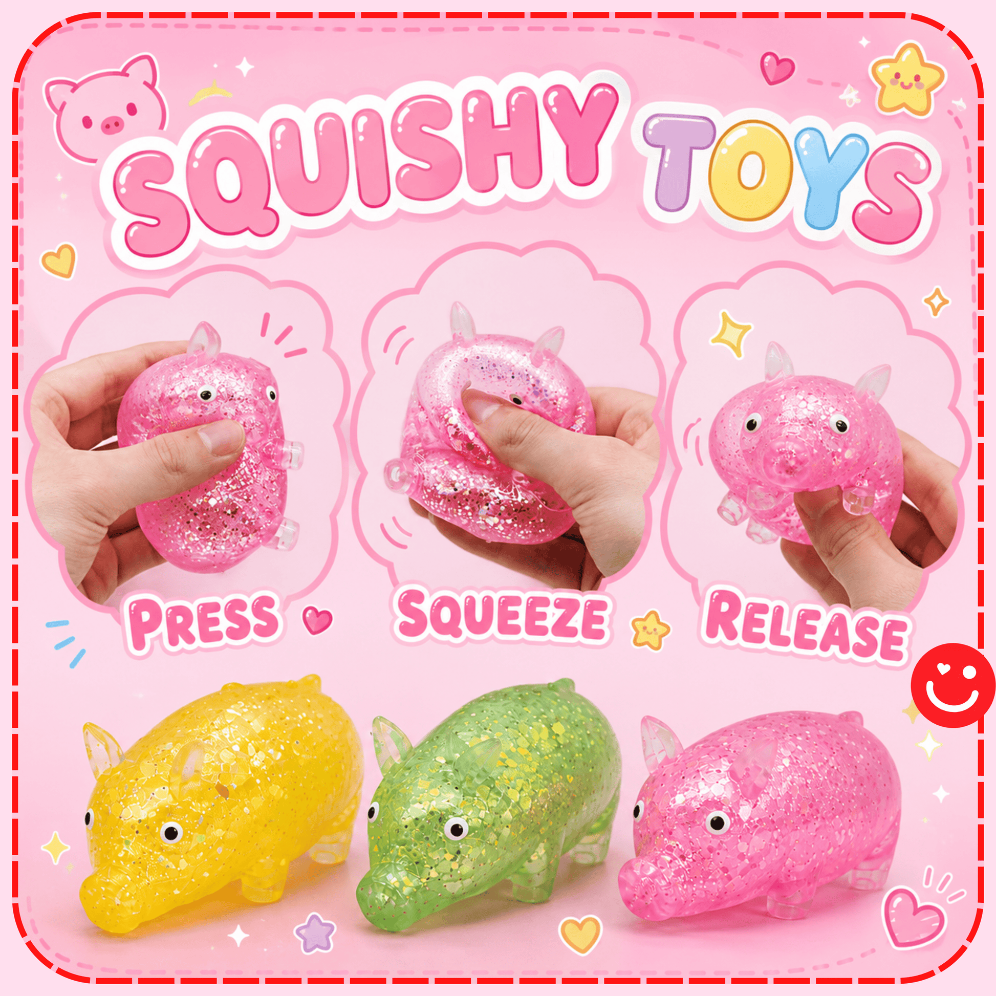 Glitter Pig Sensory Squishy Toy - OVERRATED