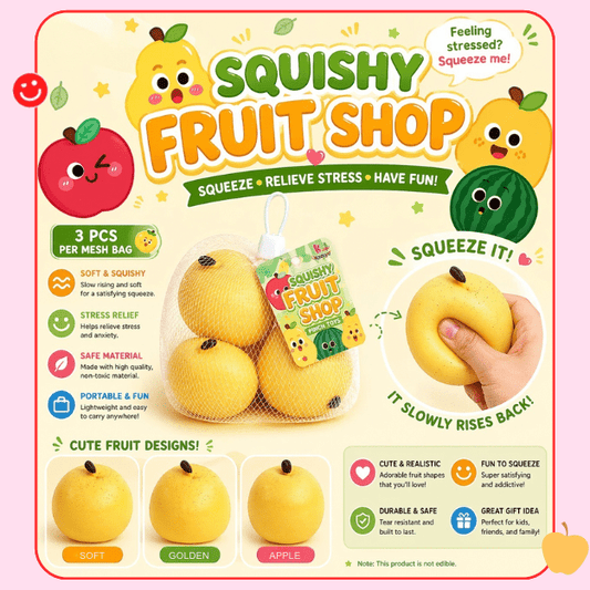 Kawaii apple squishy golden delicious slow-rise foam toy - Overrated Korean Beauty & More