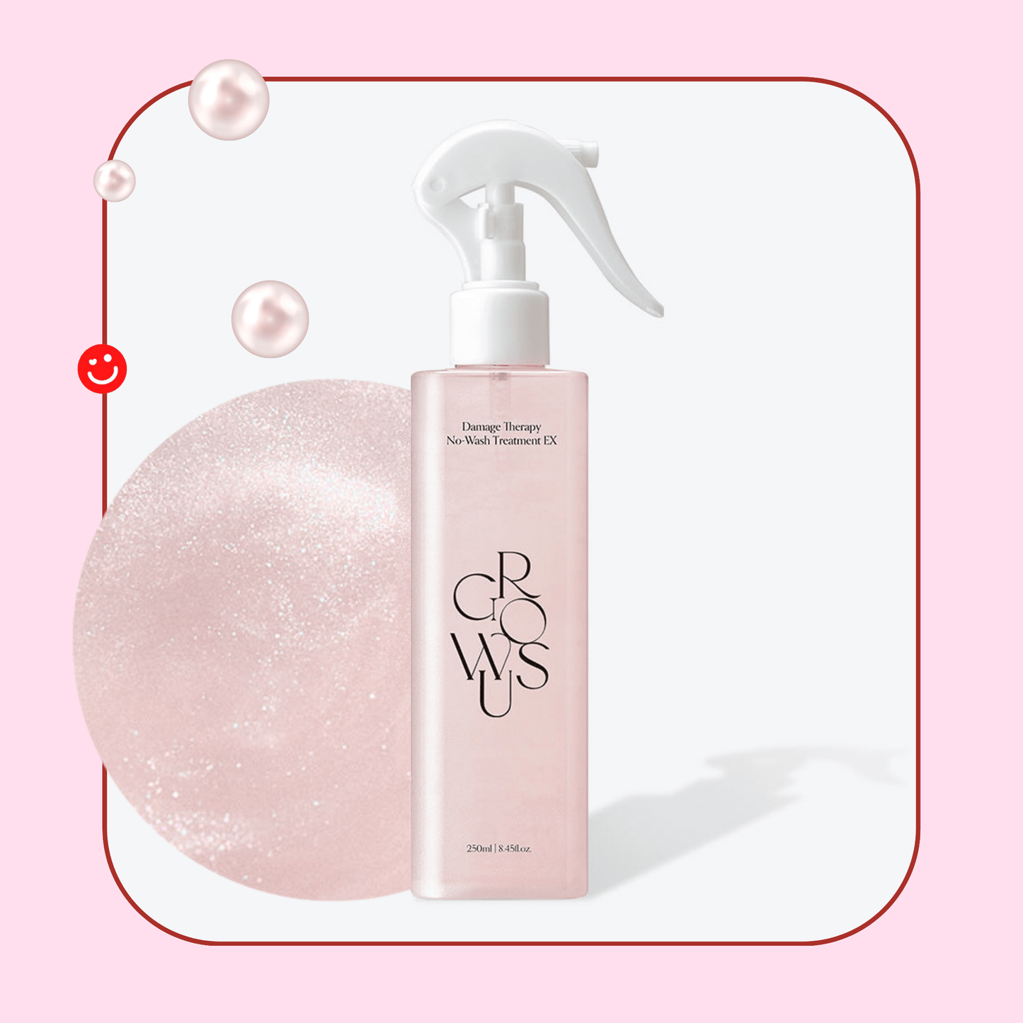 Growus no wash treatment EX damage therapy hair spray bottle front view - Overrated Korean Beauty & More