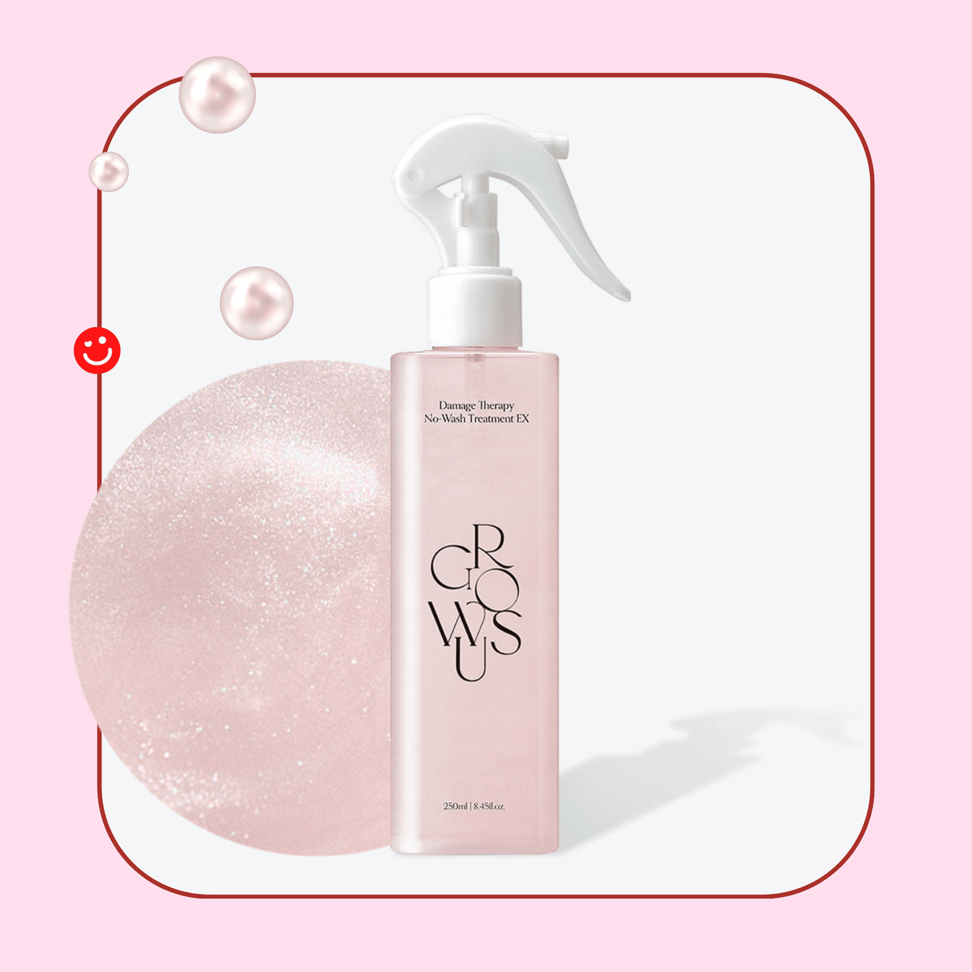 Growus no wash treatment EX damage therapy hair spray bottle front view - Overrated Korean Beauty & More