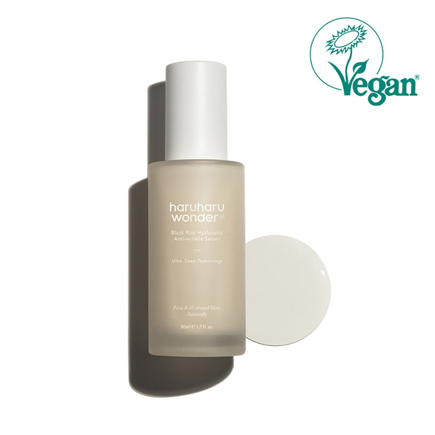 Korean hyaluronic serum Haruharu Black Rice anti-wrinkle bottle front - Overrated Korean Beauty & More