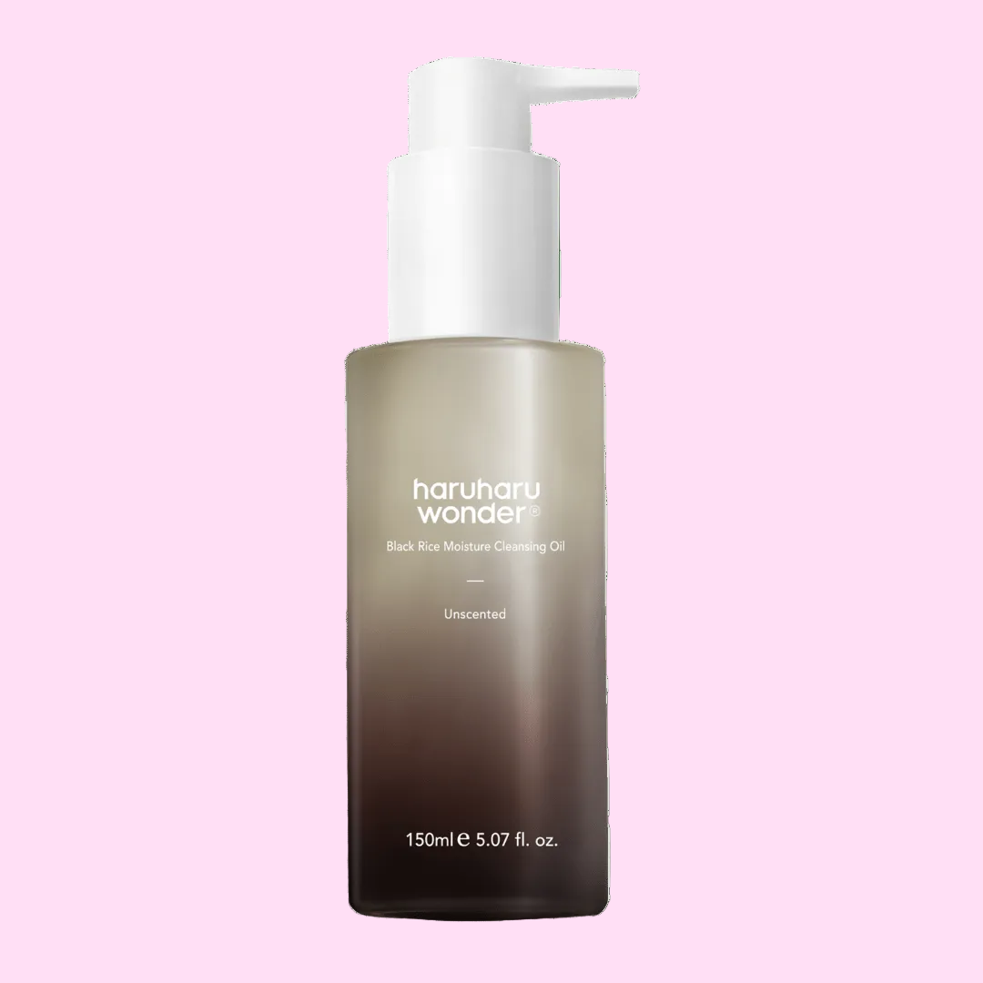 Haruharu Wonder cleansing oil Black Rice moisture bottle product front view - Overrated Korean Beauty & More