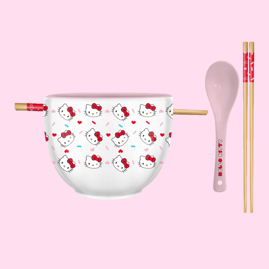 Hello Kitty 20oz Ceramic Ramen Bowl with Chopstick and Spoon - OVERRATED
