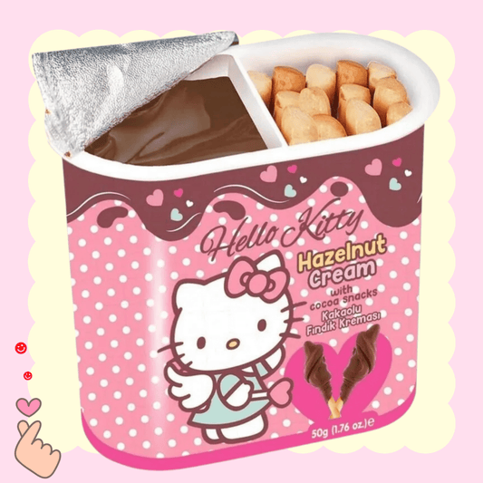 Hello Kitty snacks hazelnut breadsticks Sanrio kawaii Korean treat - Overrated Korean Beauty & More