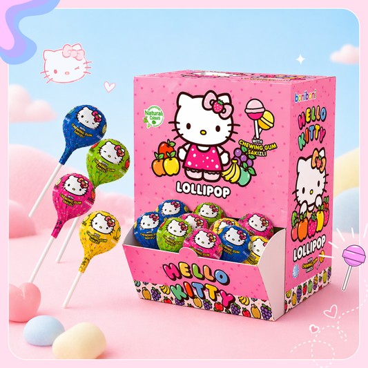 Hello Kitty Candy Lollipop with Gum Center – Sanrio Assorted Flavors - OVERRATED