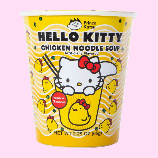 Hello Kitty chicken noodle soup instant cup Sanrio kawaii - Overrated Korean Beauty & More