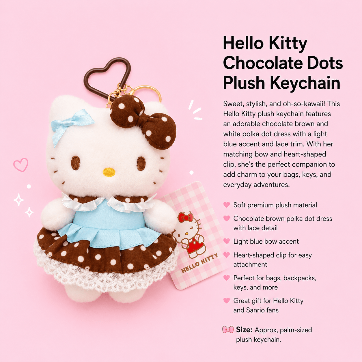 Hello Kitty Chocolate Mint Plush Keychain - OVERRATED
