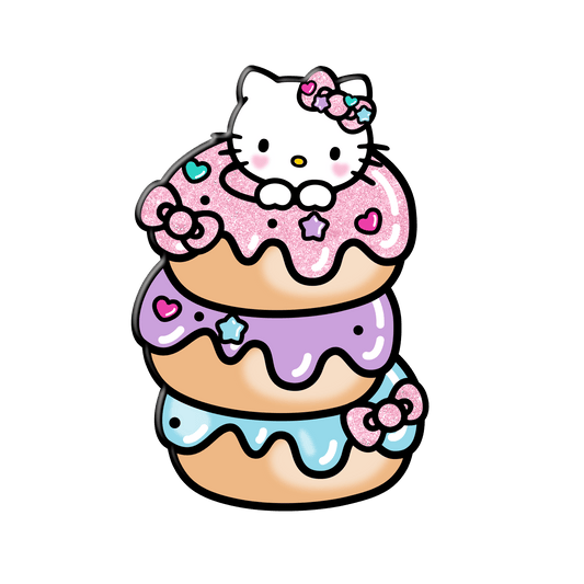 Hello Kitty Donuts Glitter Large Die Cut MDF Box Wall Sign - OVERRATED