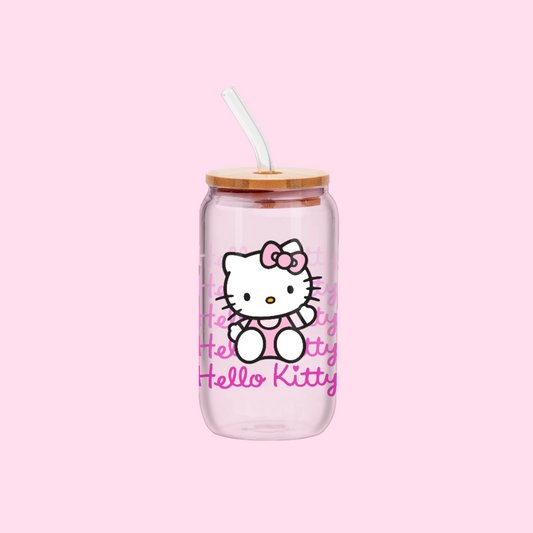 Hello Kitty Gradient 16oz Glass Tumbler w/ Bamboo Lid - OVERRATED