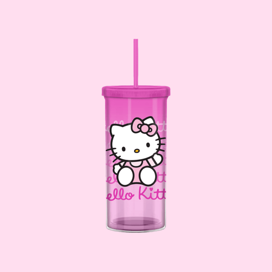 Hello Kitty Gradient 20oz Plastic Tall Cold Cup w/Lid &Straw - OVERRATED