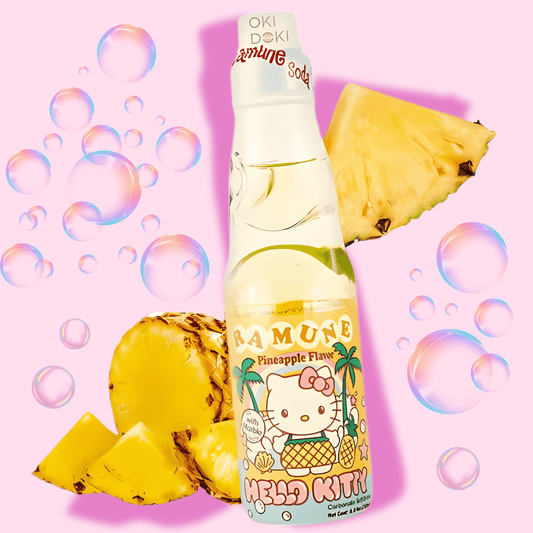 Hello Kitty Ramune Soda Drink - Pineapple 6.6 Oz - OVERRATED