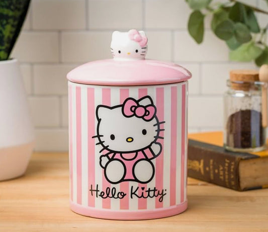 Hello Kitty Script Logo Pink 8" Ceramic Canister - OVERRATED