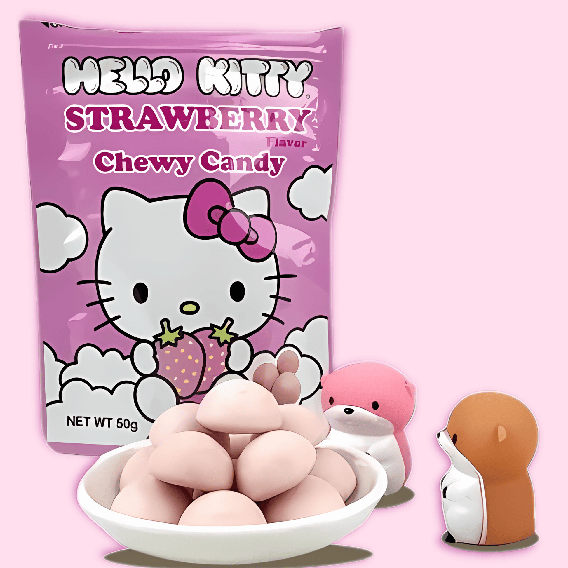 Hello Kitty strawberry chewy candy - OVERRATED