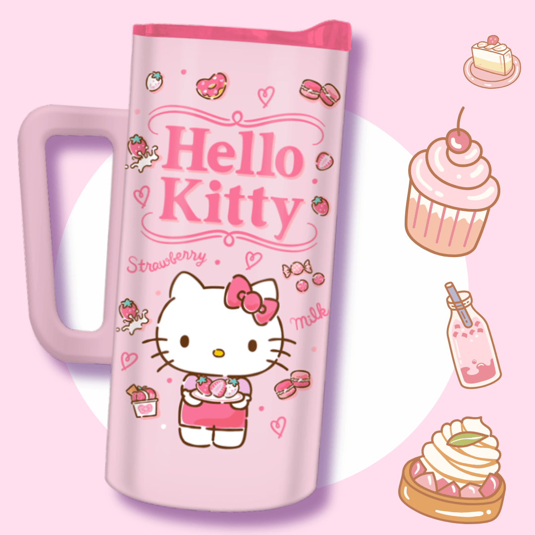Hello Kitty Strawberry Milk Storefront 15oz SS Coffee Mug - OVERRATED