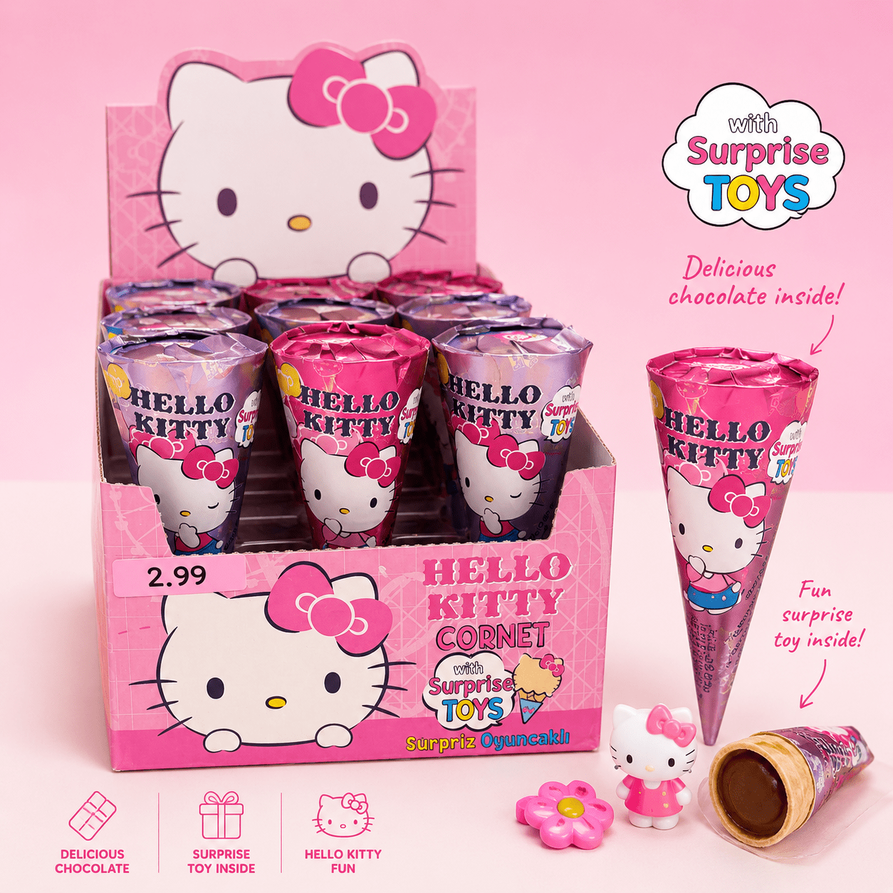 Hello Kitty Surprise Cone Chocolate & Toy - OVERRATED